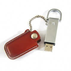 Pen Drive Chaveiro Com Capa de Couro