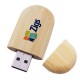 Pen Drive Oval de Madeira Personalizado