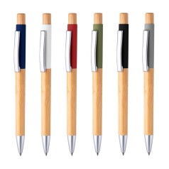 Caneta Executiva Alumínio e Bambu Personalizada