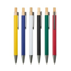 Caneta Metálica com Acionador em Bambu Personalizada