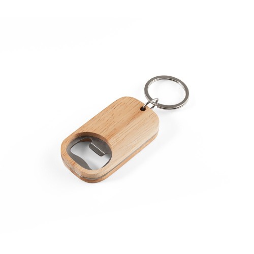 Chaveiro Abridor de Garrafas em Aço Inox e Bambu Personalizado