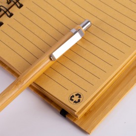 Caderno Com Caneta Em Bambu Personalizado
