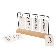 Calendário Permanente em Madeira e Metal Personalizado