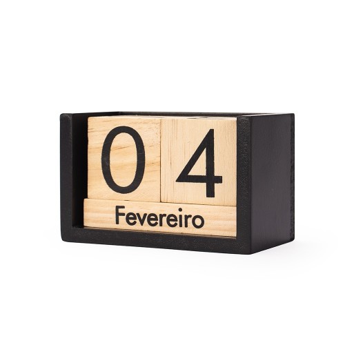 Calendário Permanente de Madeira Personalizado