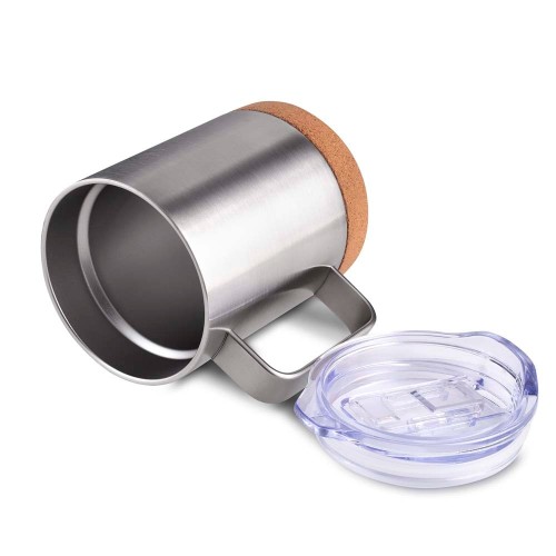 Caneca Térmica de Inox com Base em Cortiça Personalizada