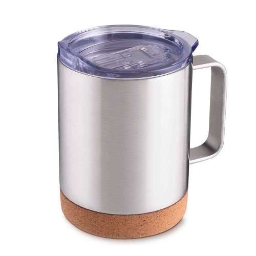 Caneca Térmica de Inox com Base em Cortiça Personalizada