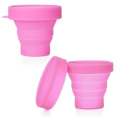 Copo Retrátil de Silicone Personalizado Para Outubro Rosa