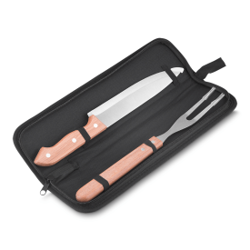 Kit Churrasco 2 Peças Mais Estojo Personalizado