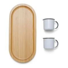 Kit Bandeja e Canecas 3 Peças Personalizado