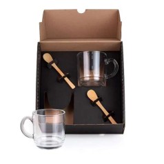 Kit Canecas Com Colheres - 4 Pçs Personalizado 