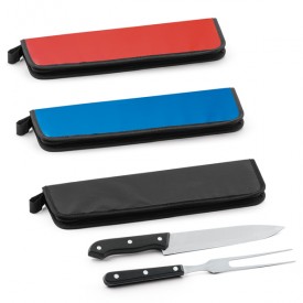 Kit Churrasco 2 Peças Com Estojo Personalizado Com Logo