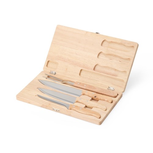 Kit Churrasco 4 Peças Com Estojo de Madeira Personalizado