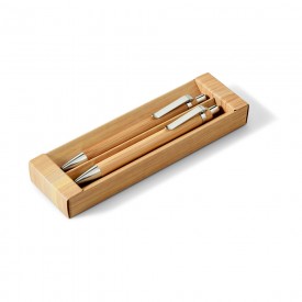 Kit Conjunto Ecológico de Caneta e Lapiseira Bambu Personalizado