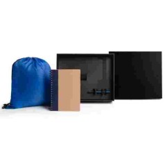 Kit Mochila, Caderno E Caneta - Azul - 3 Pçs Personalizado