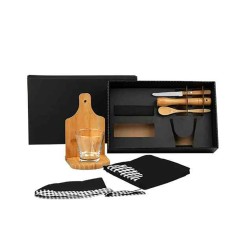 Conjunto Para Caipirinha Em Bambu Com Avental Personalizado