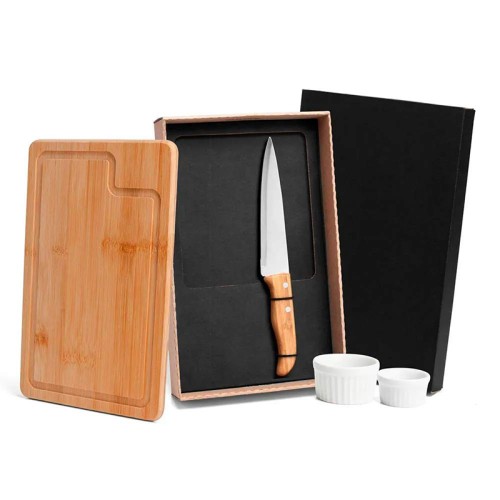 Conjunto Churrasco e Petisco em Bambu Personalizado