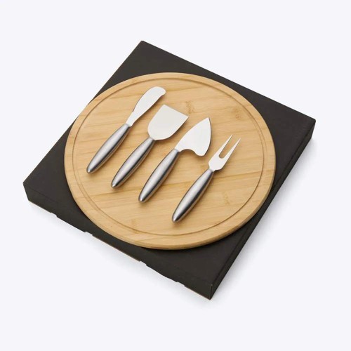 Kit Para Queijo Em Bambu Personalizado 