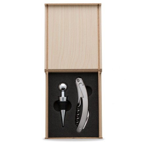 Kit Vinho 2 Peças Com Estojo de Madeira Personalizado 