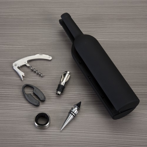 Kit Acessórios Para Vinho Personalizado 5 Peças 