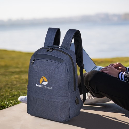 Mochila de Nylon 21L USB Personalizada Com Logotipo da Empresa