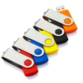 Pen Drive 4GB Giratório de Metal Personalizado