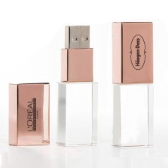 Pen Drive Cristal Rose Gold Personalizado