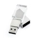 Pen Drive de Vidro 4GB Com Tampa Prata Personalizado