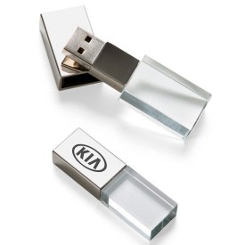 Pen Drive de Vidro 4GB Com Tampa Prata Personalizado