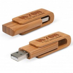 Pen Drive Giratório de Bambu Personalizado