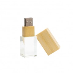 Pen Drive Vidro e Bambu Personalizado