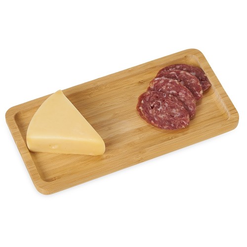 Petisqueira Retangular de Bambu 26 x 13cm Personalizada