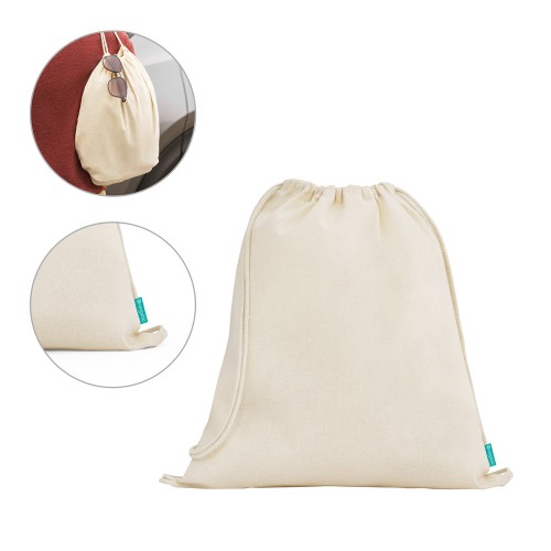 Sacola Tipo Mochila em Algodão Orgânico Personalizada