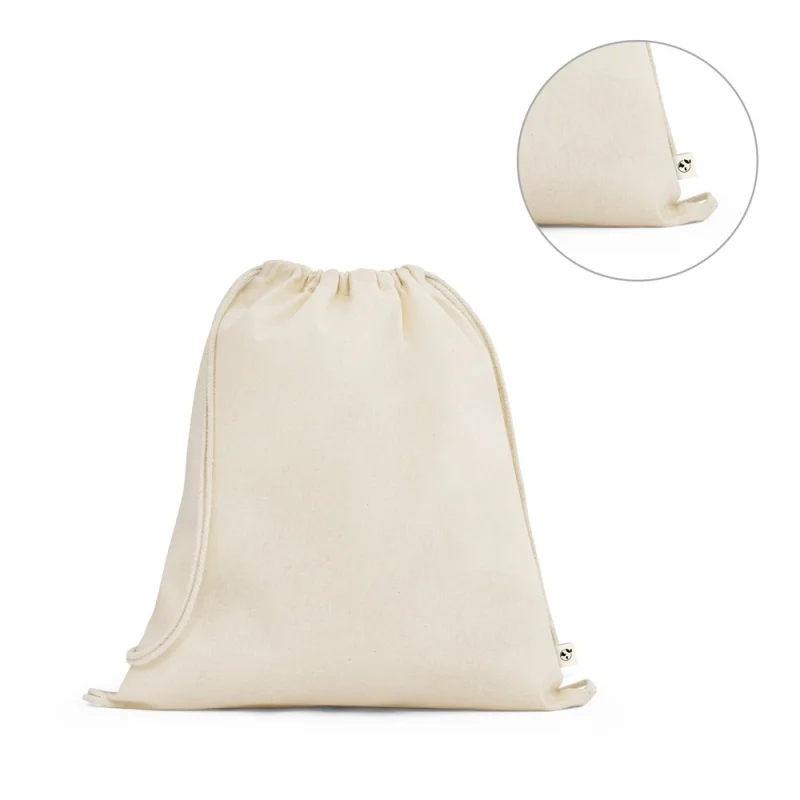 Sacola Tipo Mochila 100% Algodão Orgânico Personalizado 