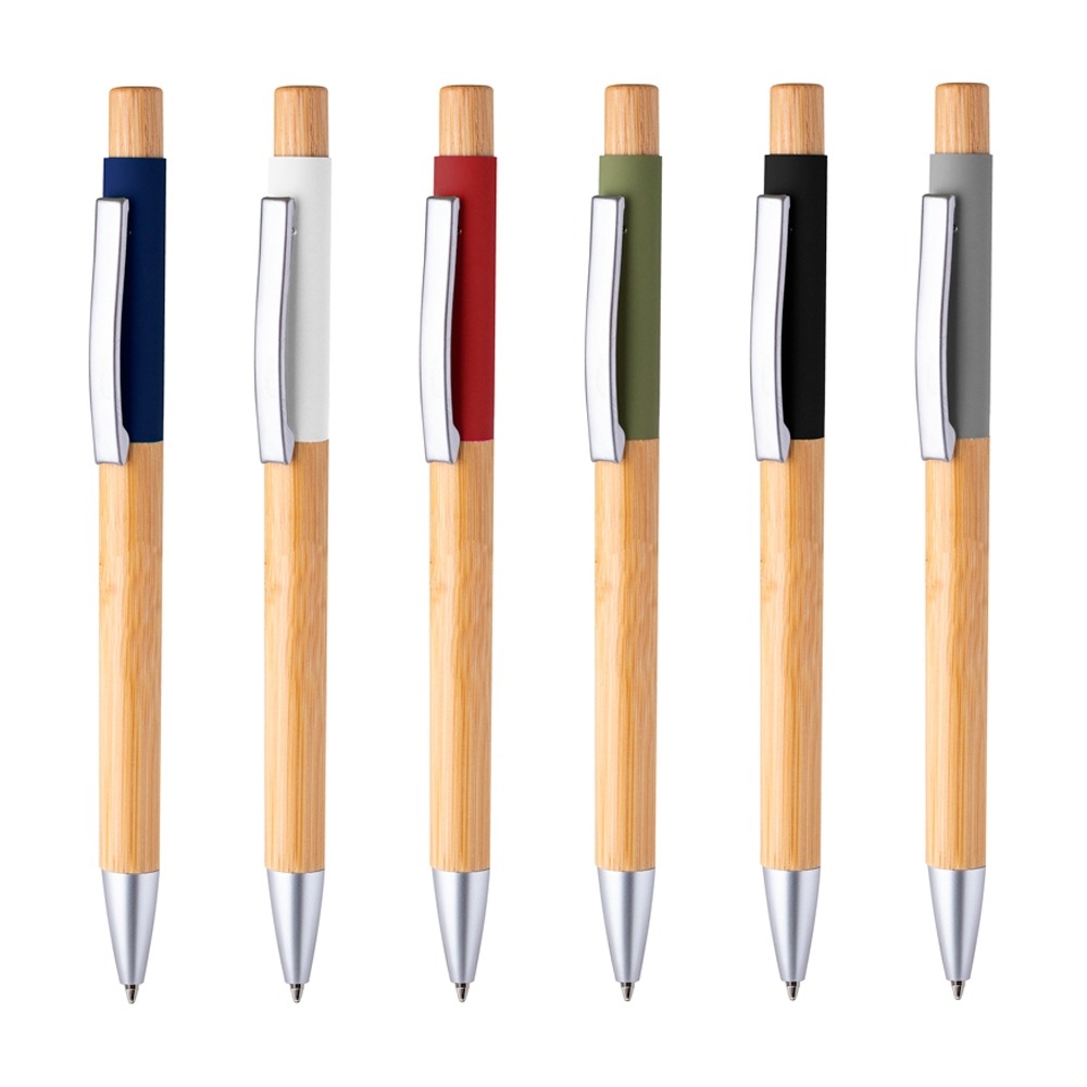 Caneta Executiva Alumínio e Bambu Personalizada