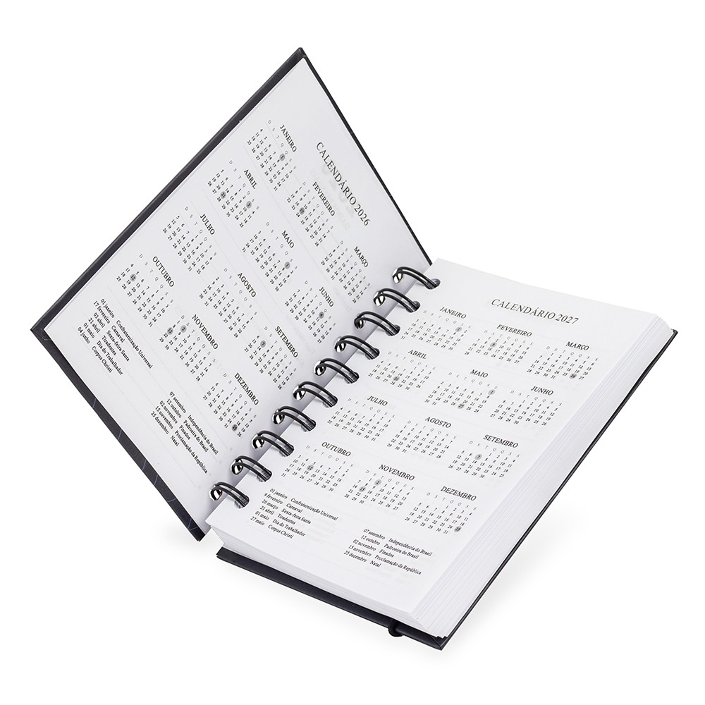 Agenda Diária 2026 Wire-O Personalizada