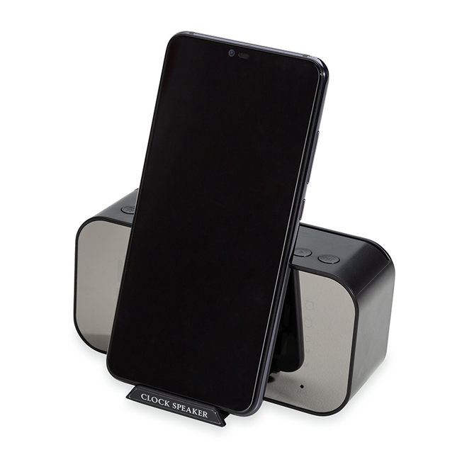 Caixa de Som Com Relógio e Suporte Para Celular Personalizada Caixa de Som Com Relógio e Suporte Para Celular Personalizada
