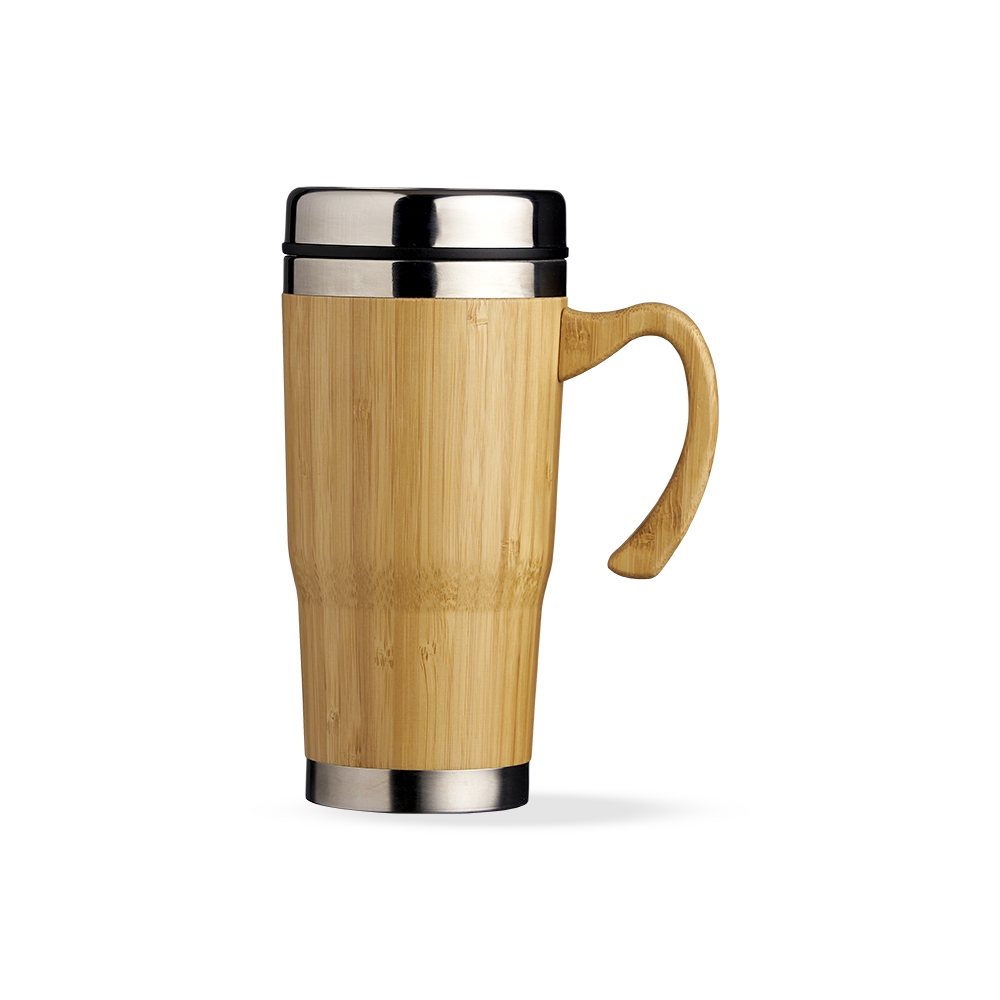 Caneca em Bambu e Inox 500ml Personalizada