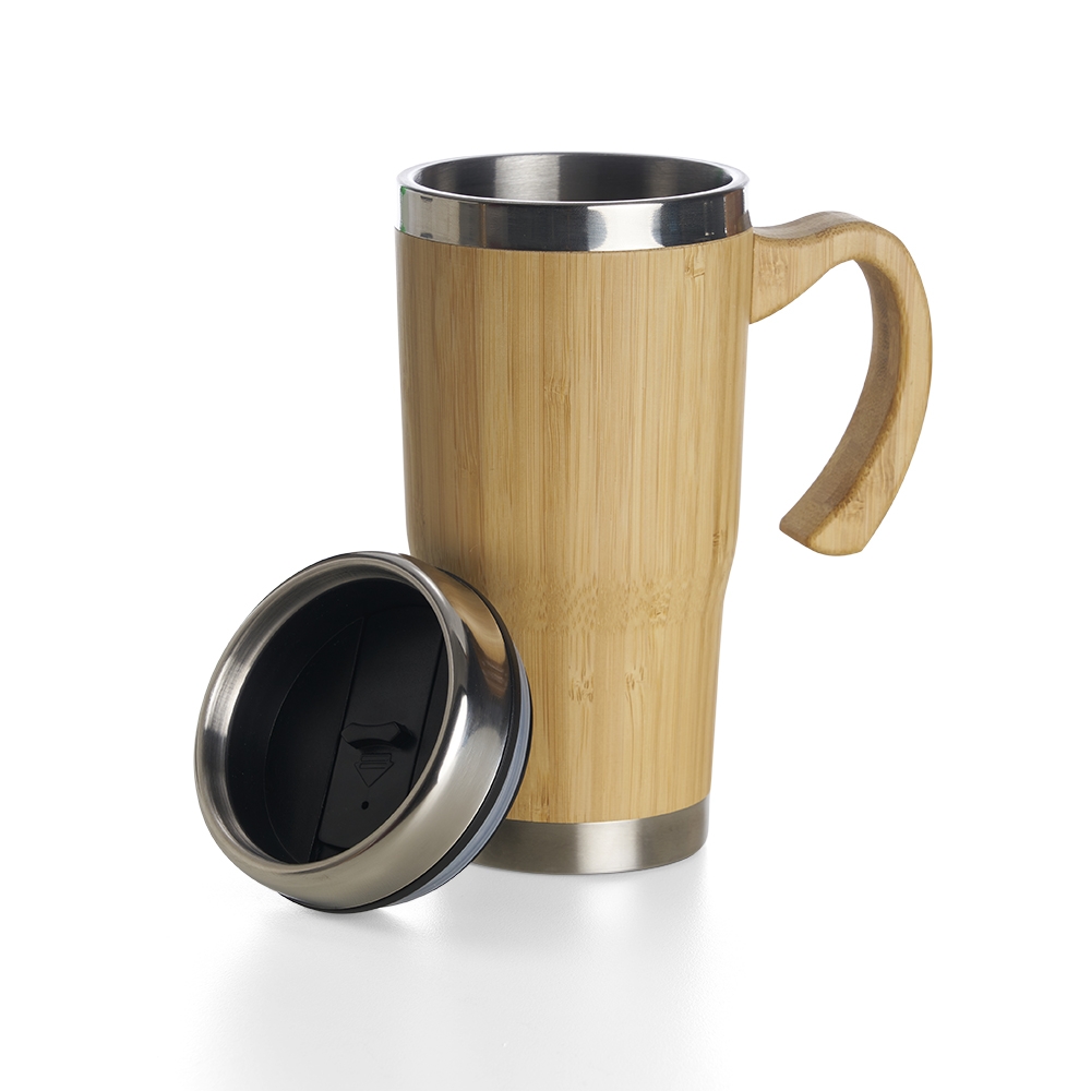 Caneca em Bambu e Inox 500ml Personalizada