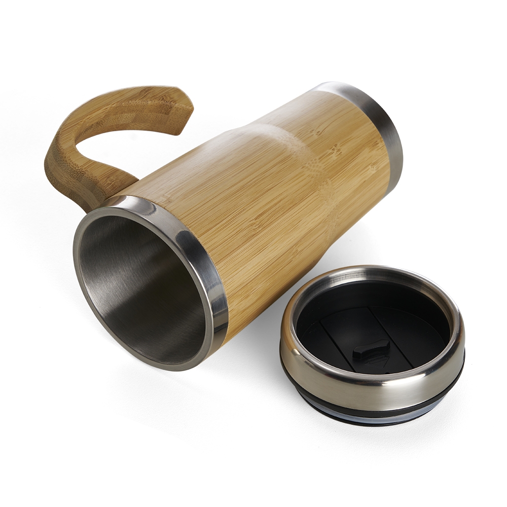 Caneca em Bambu e Inox 500ml Personalizada