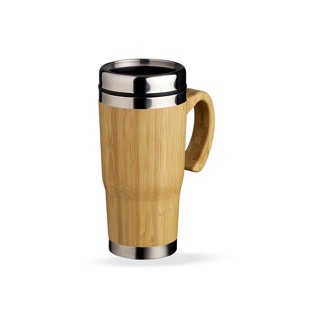 Caneca em Bambu e Inox 500ml Personalizada