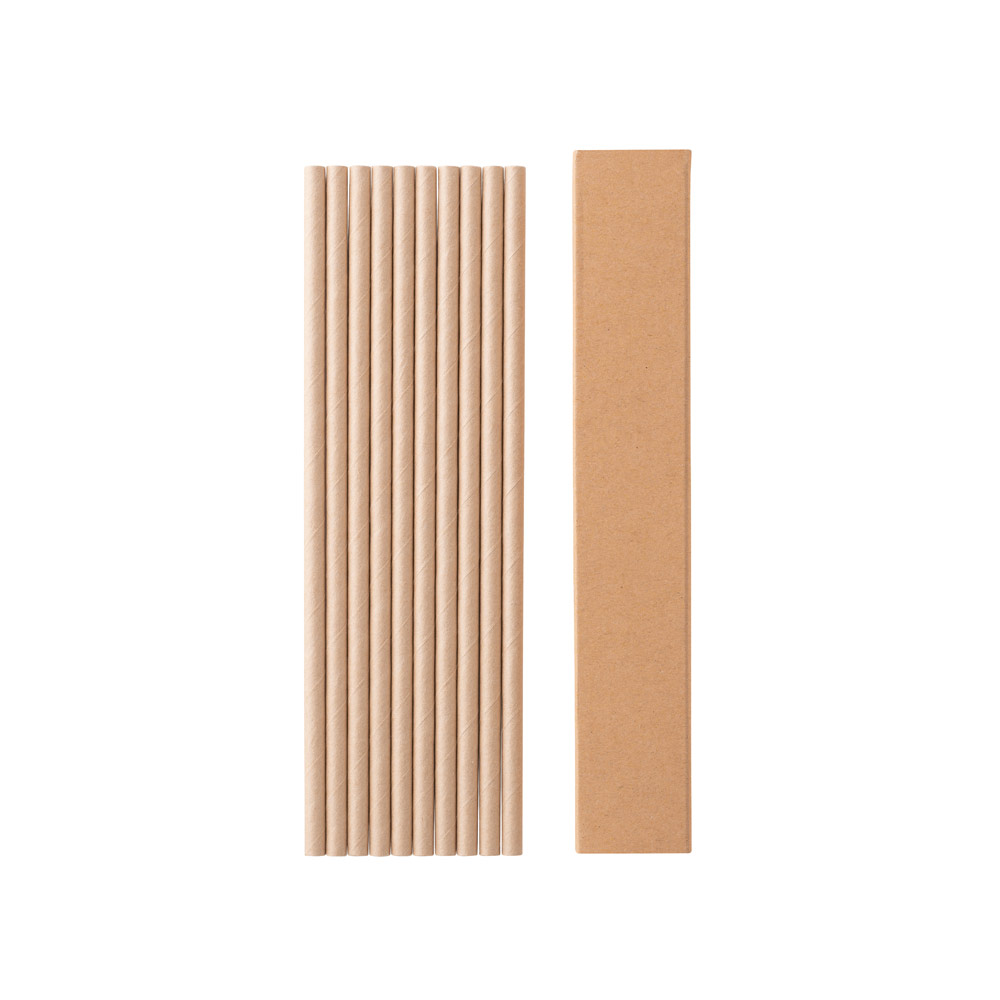 Conjunto de Canudo Ecológico em Papel Kraft Personalizado