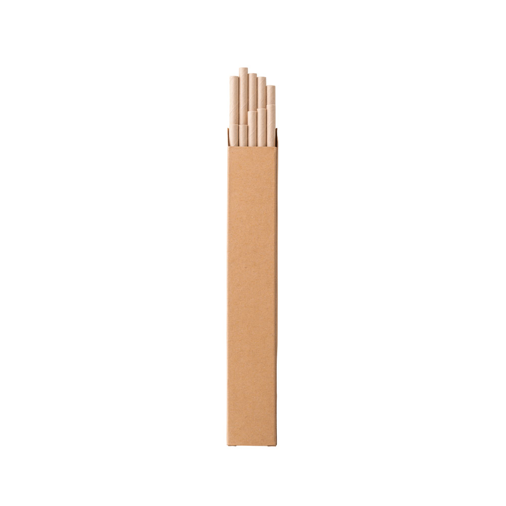 Conjunto de Canudo Ecológico em Papel Kraft Personalizado