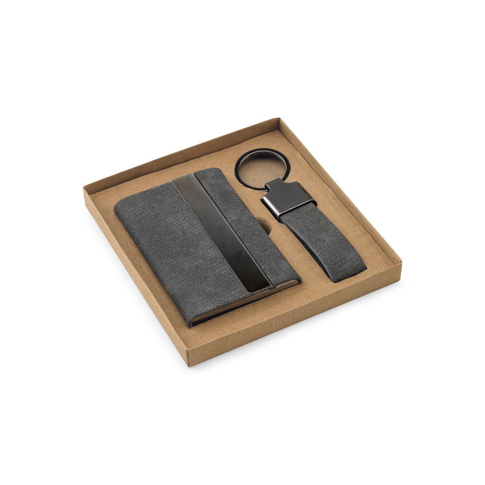 Conjunto de Porta Cartões e Chaveiro Promocional