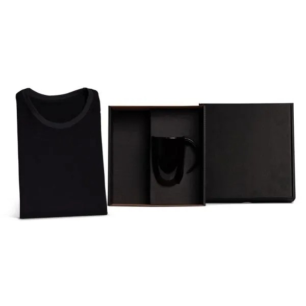 Kit Caneca Em Cerâmica Preta E Camiseta - 2 Pçs - Tam. P Personalizado 