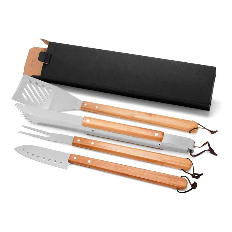 Kit Churrasco 4 Peças Personalizado Com Logotipo para Brindes