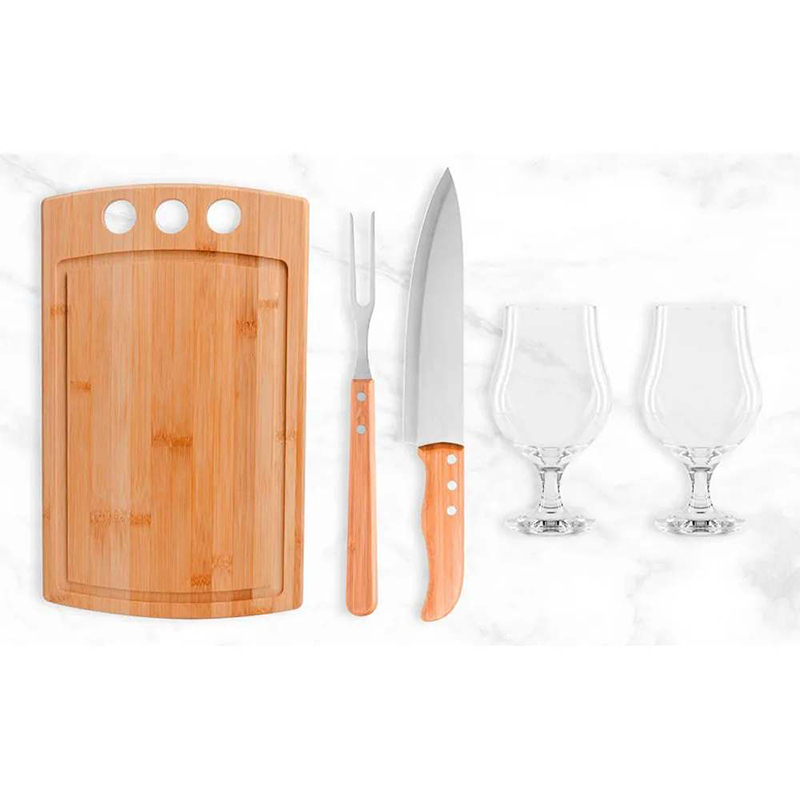 Conjunto de Utensílios Com 5 Peças Para Churrasco Personalizado Com Logo