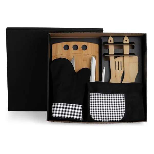 Kit Gourmet Com Tábua, Facas, Colheres - 12 Pçs Personalizado 