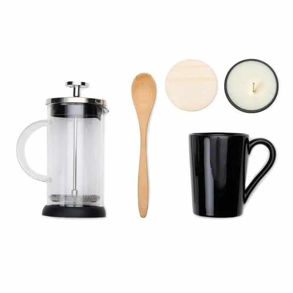 Kit Para Café Com Vela Aromatizada - 4 Pçs Promocional