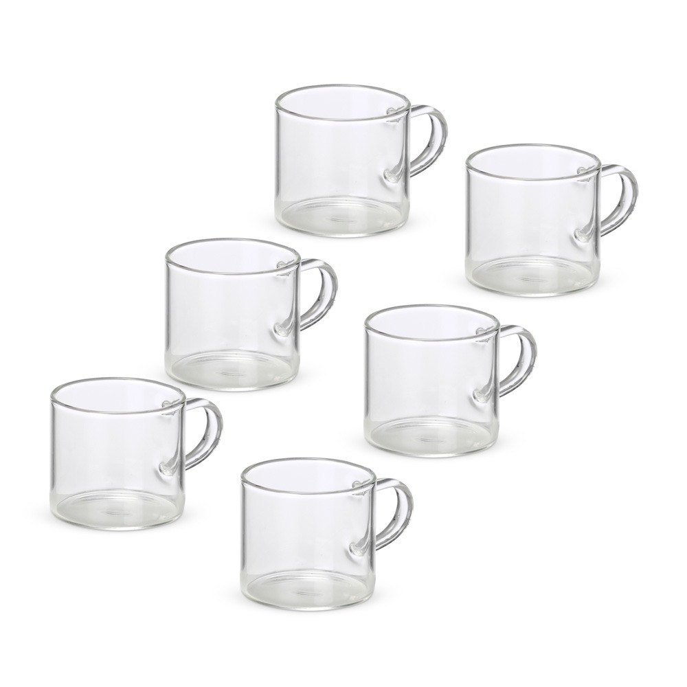 Kit Xícaras de Vidro 6 Peças Personalizado