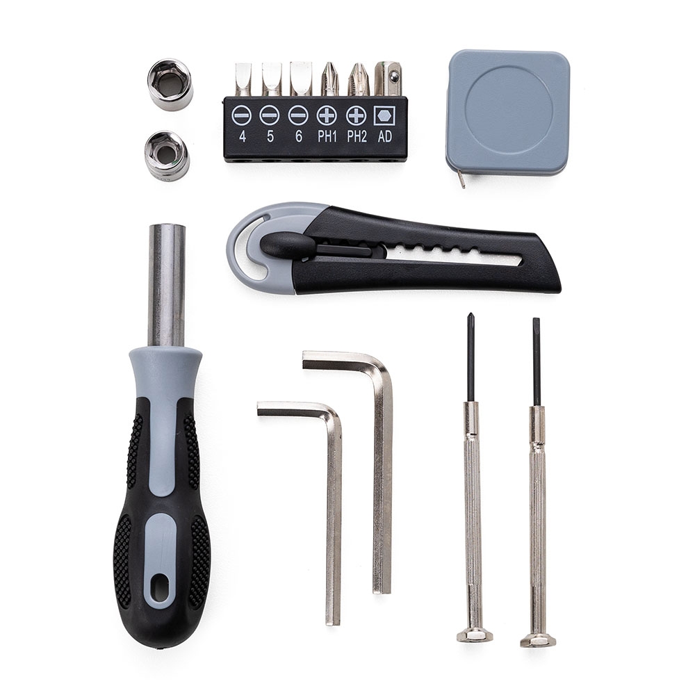 Lanterna com Kit Ferramentas 15 Peças Personalizada Para Brindes Lanterna com Kit Ferramentas 15 Peças Personalizada Para Brindes